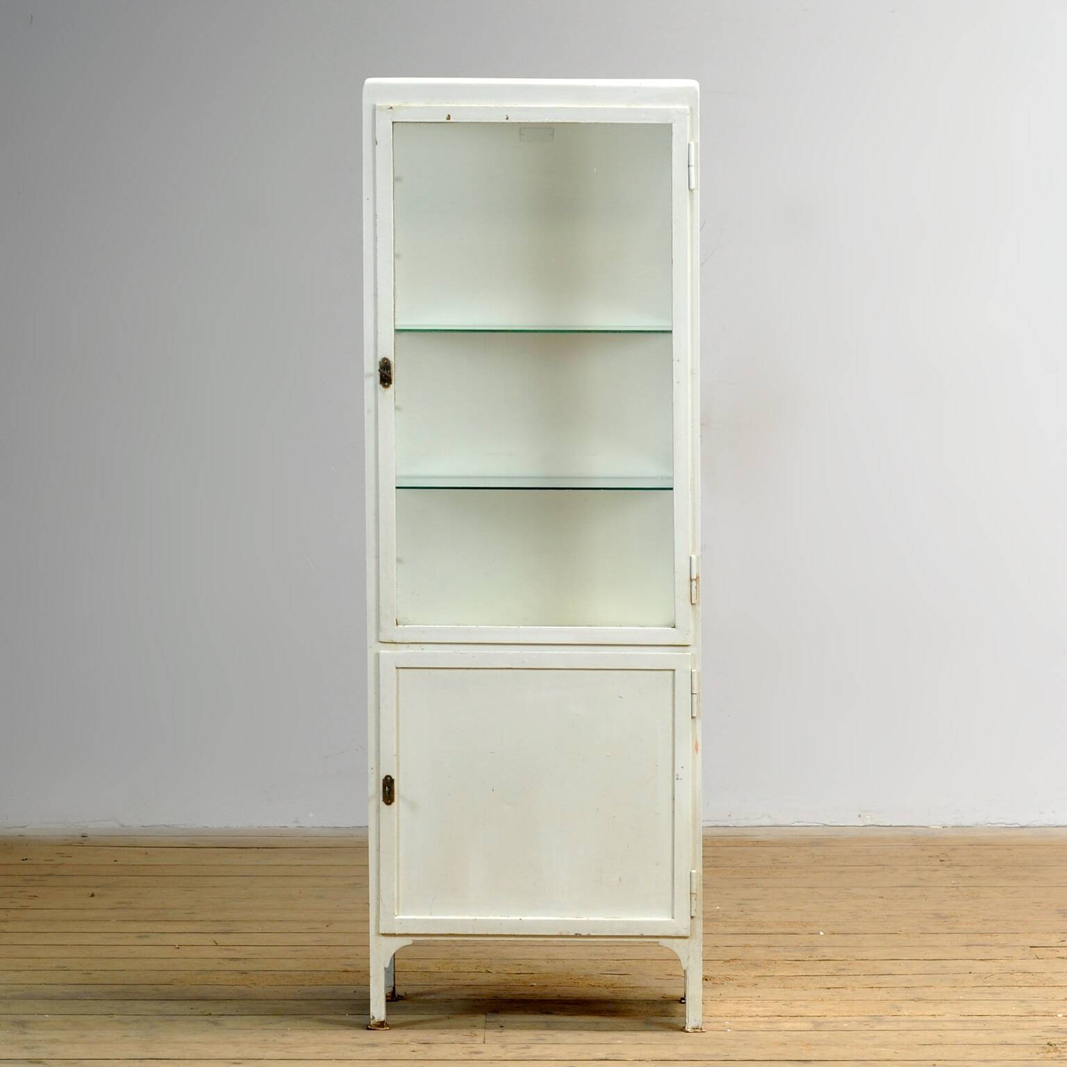 Vintage iron medical cabinet, 1950s