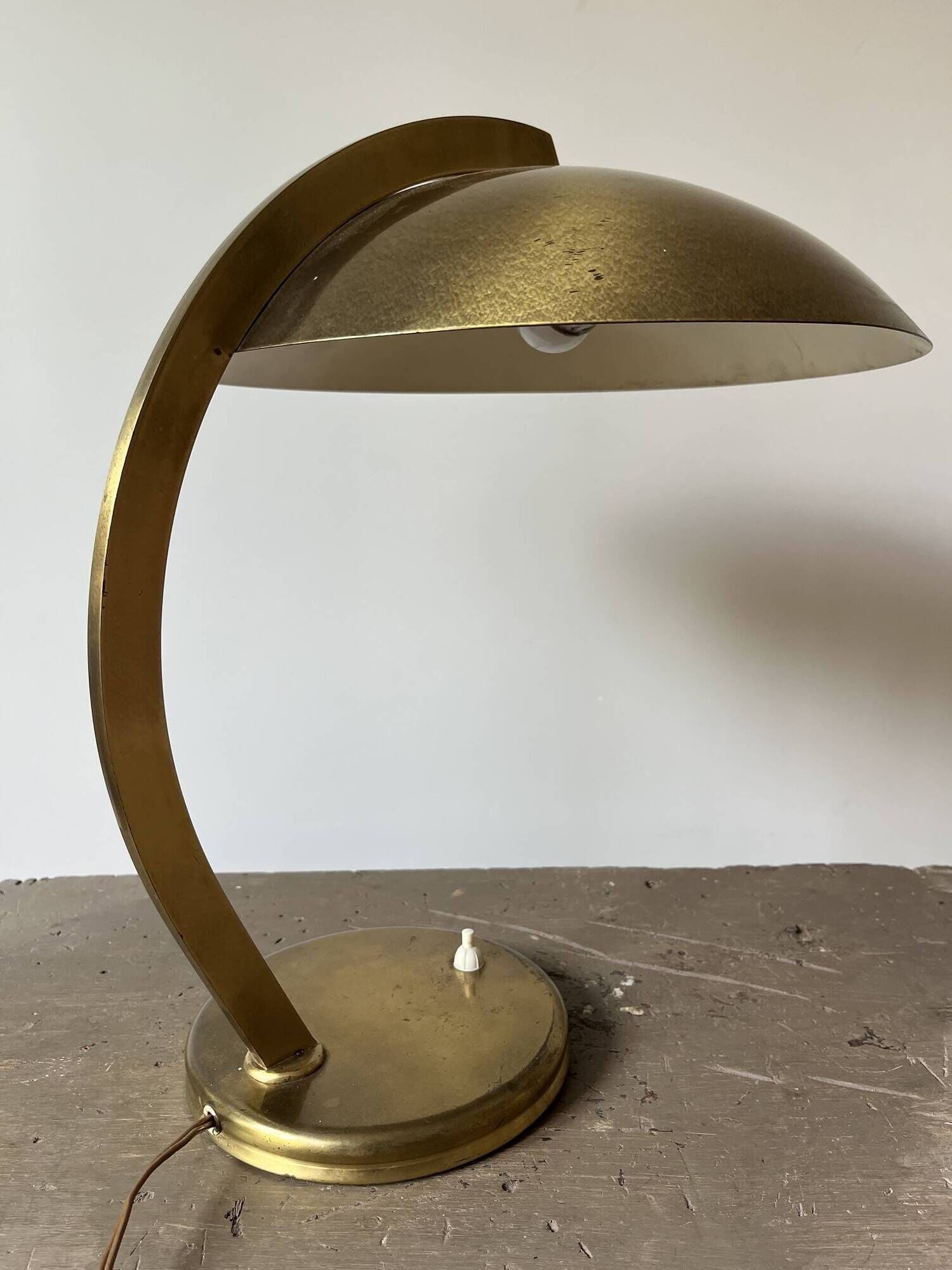 Bauhaus desk lamp in brass by Egon Hillebrand