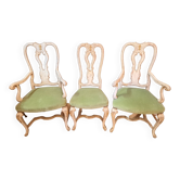Lot de 2 fauteuils et 1 chaise style baroque