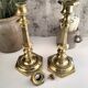 Charming Pair of Victorian Brass Candlesticks with Octagonal Bases - Matching Antique Candle Holders