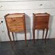 Pair of Louis XV style bedside tables in cherry wood.