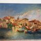 Mediterranean port, oil on canvas