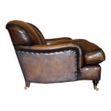 Howard & Son leather canapé, restored vintage, 3-seater