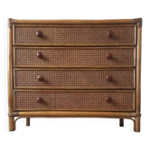 Bamboo and rattan chest of drawers, 70's