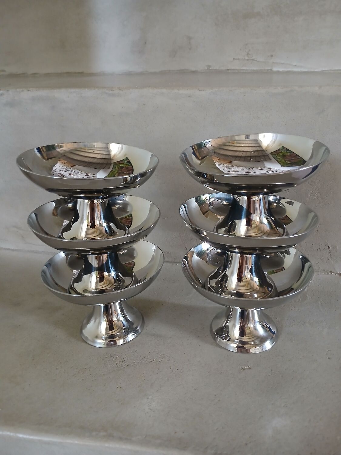 6 coupes à glace/ sorbet en inox