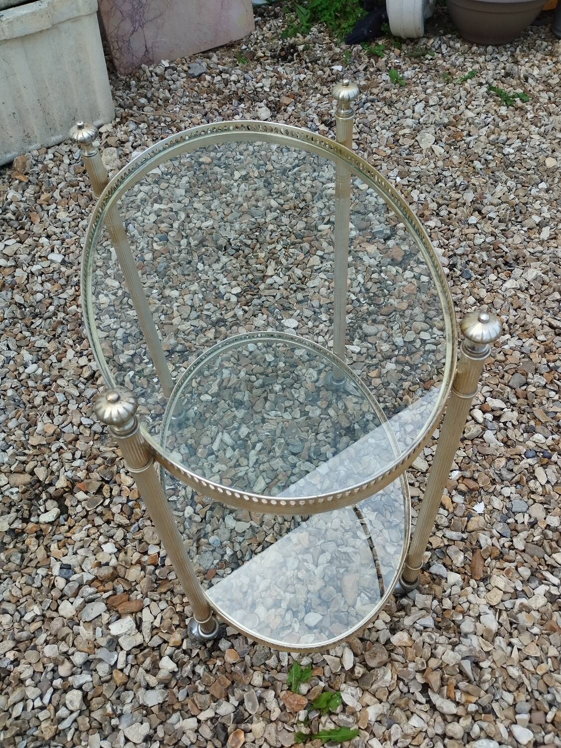Old vintage rolling serving table