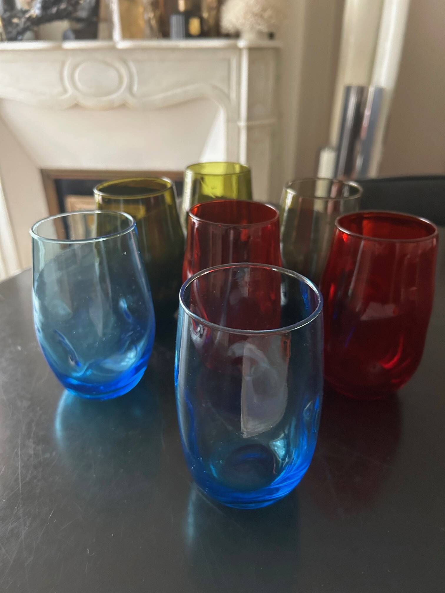 7 colored glasses 1970's