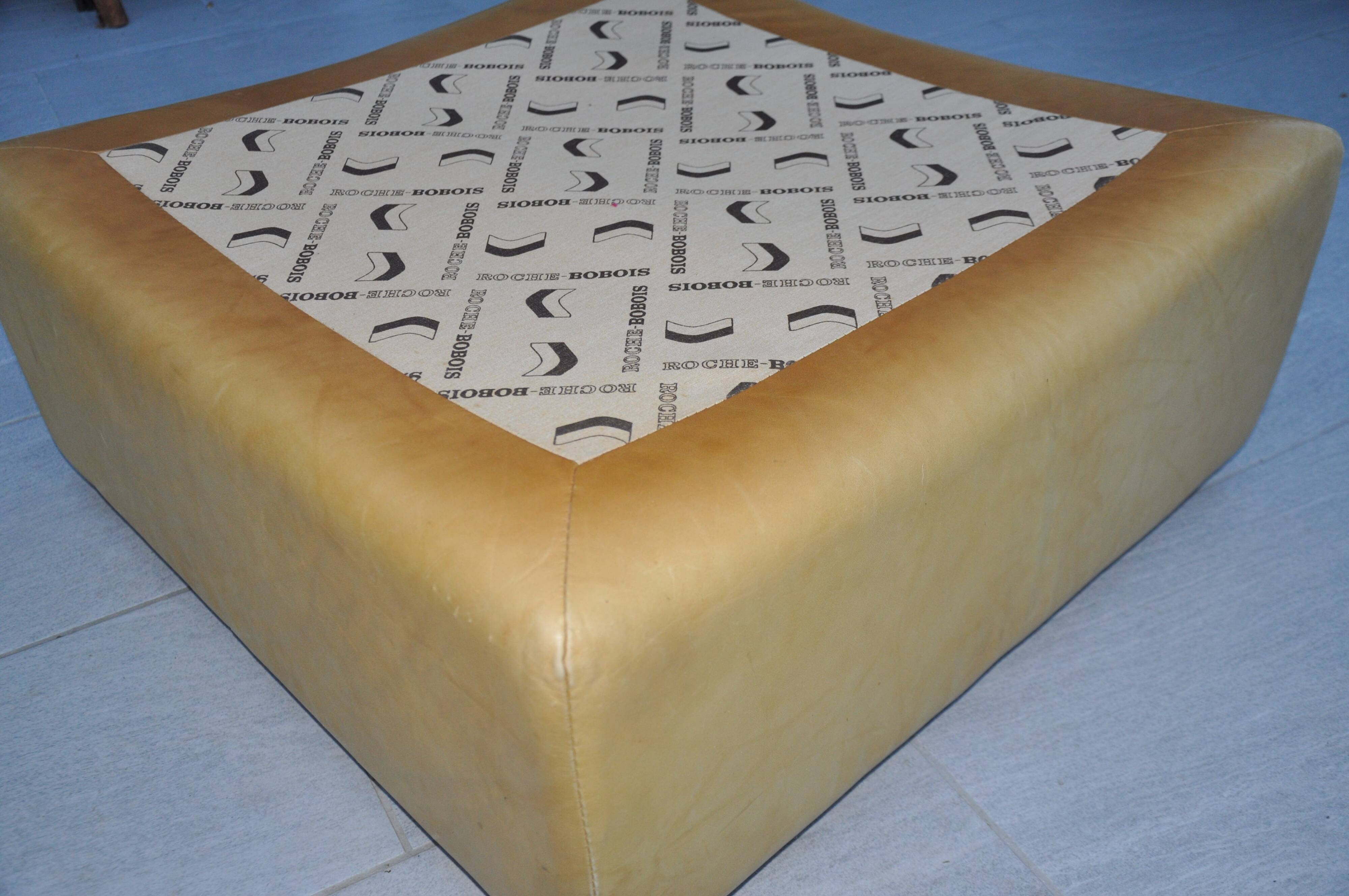 Roche Bobois leather pouf, 1970s