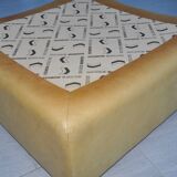 Roche Bobois leather pouf, 1970s