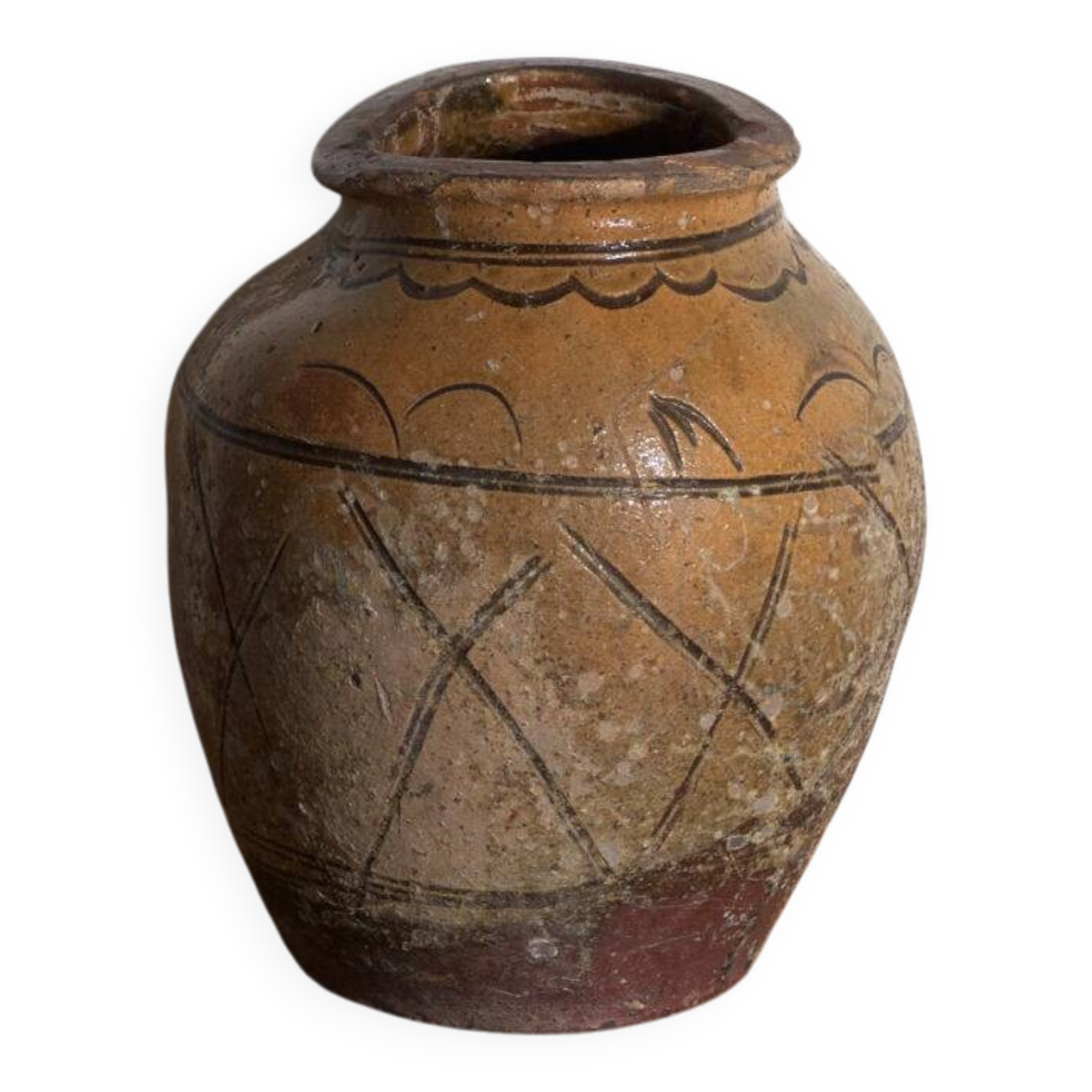 Vase ancien chinois en grès émaillé – Chine, vers 1890