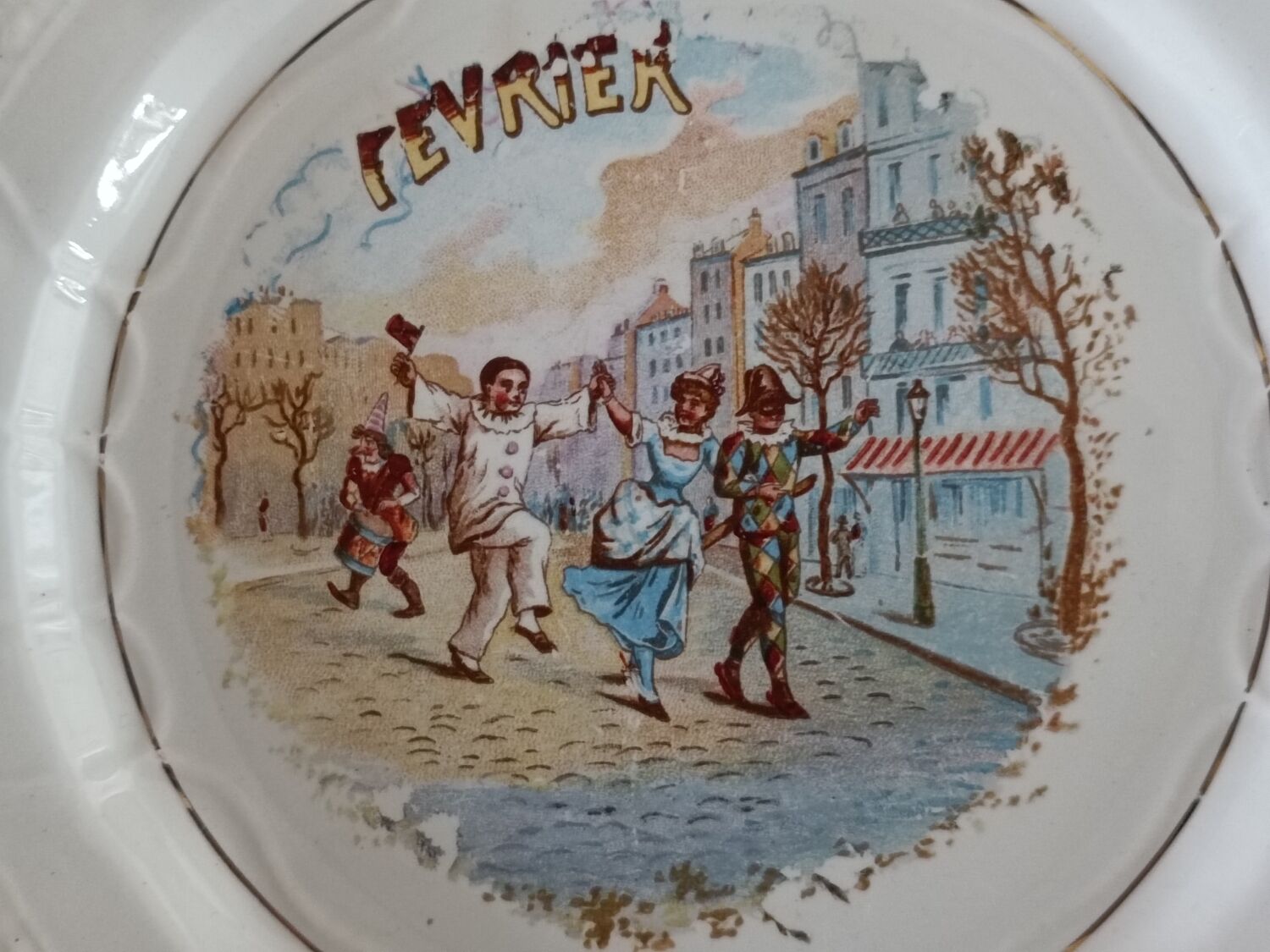 3 assiettes Les mois Janvier Février Saint Amand