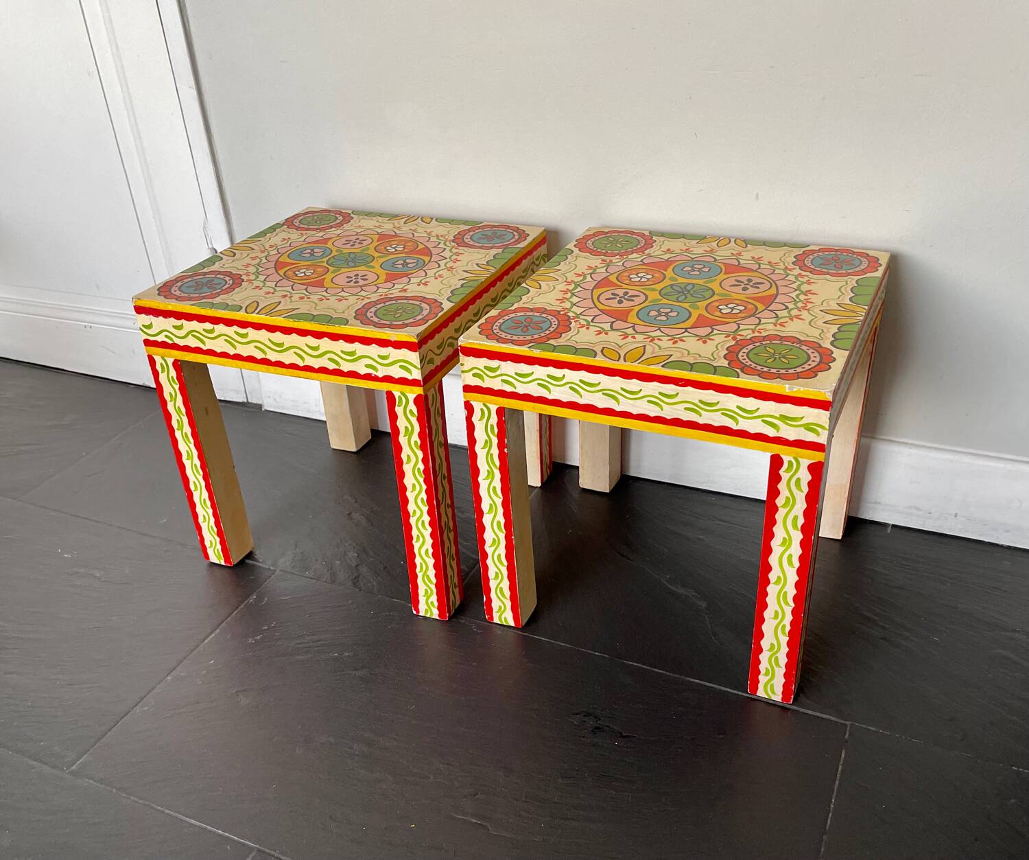 Pair of bedside or end table side tables