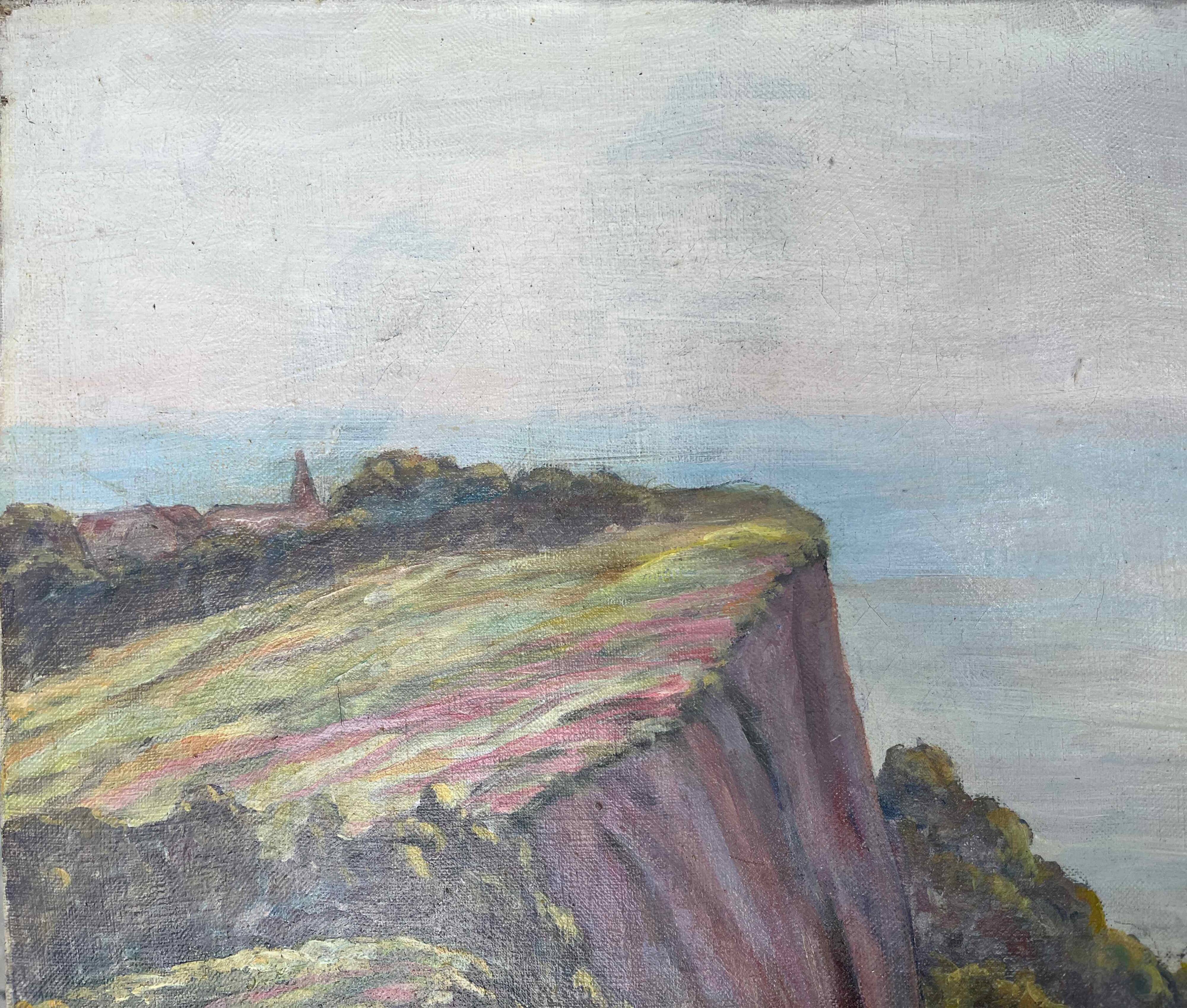 Large HST painting "Animated landscape" Dauphiné Creuse (?) signed P. Richard 1941