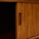 Mid-Century Teak Highboard with Sculpted Legs, Storage and Glass Shelf, 1960s