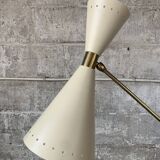 Midcentury brass and marble diablo floor lamp, Italy 1960s