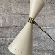 Midcentury brass and marble diablo floor lamp, Italy 1960s