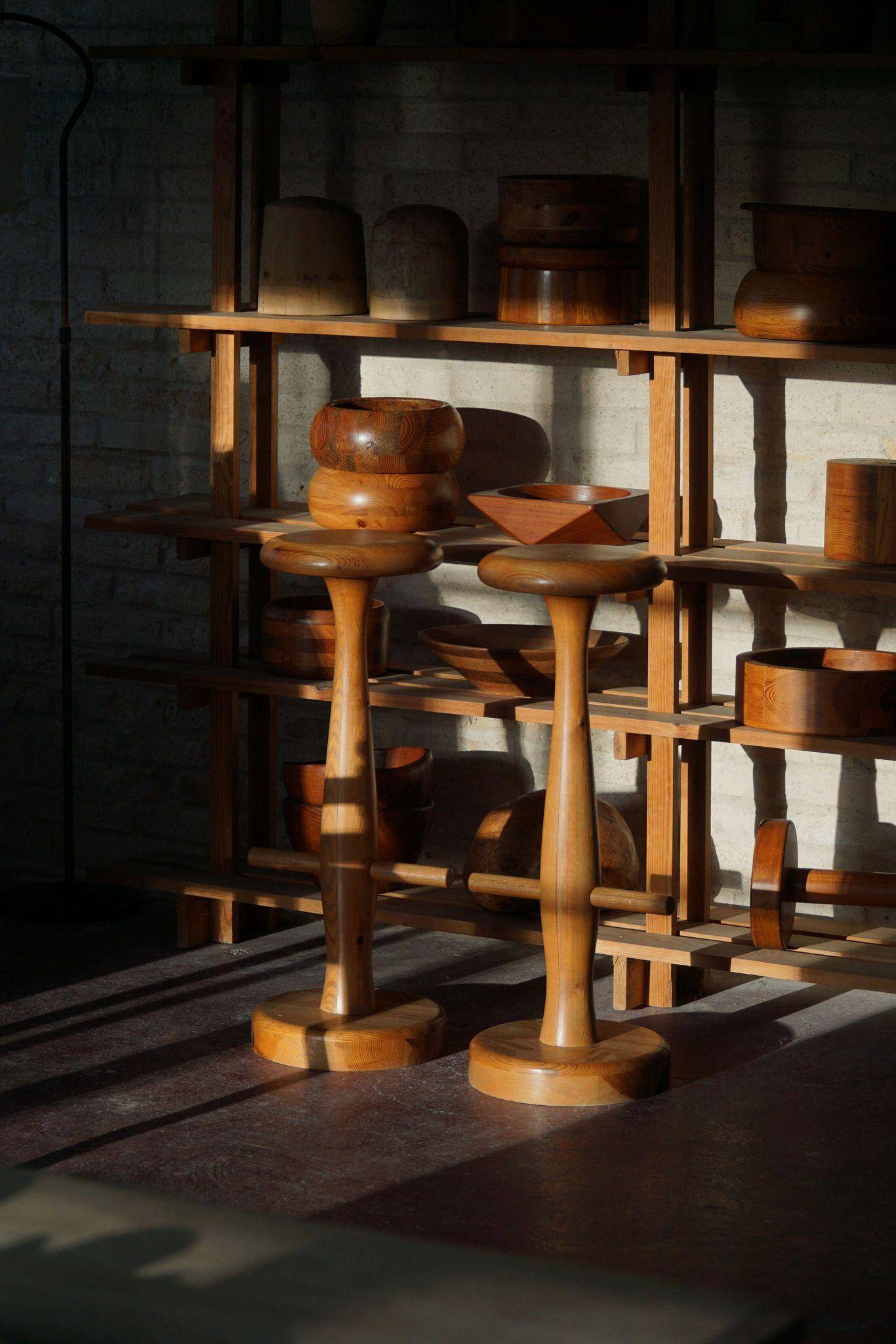 Set of 3 oak bar stools, mid-century Danish modern, Rainer Daumiller, 1960s.