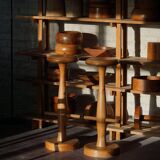 Set of 3 oak bar stools, mid-century Danish modern, Rainer Daumiller, 1960s.