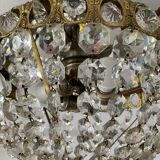 Old ceiling lamp basket in bronze and grapevines