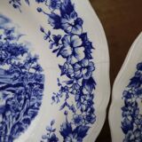 5 vintage Sarreguemines hollow plates, Castle model
