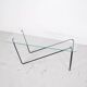 Table basse verre et acier années 50' forme libre