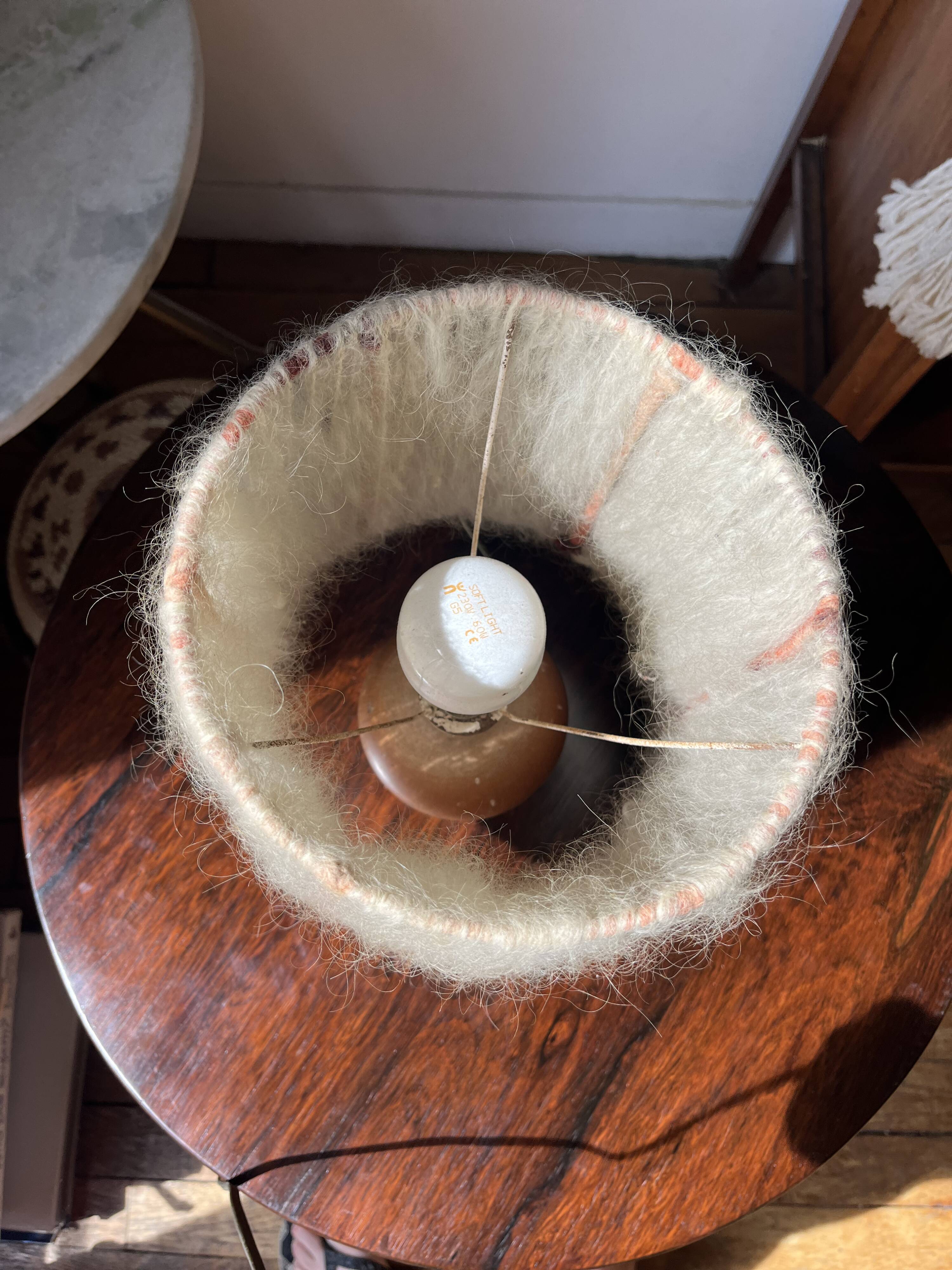 Ceramic and sisal wool desk lamp