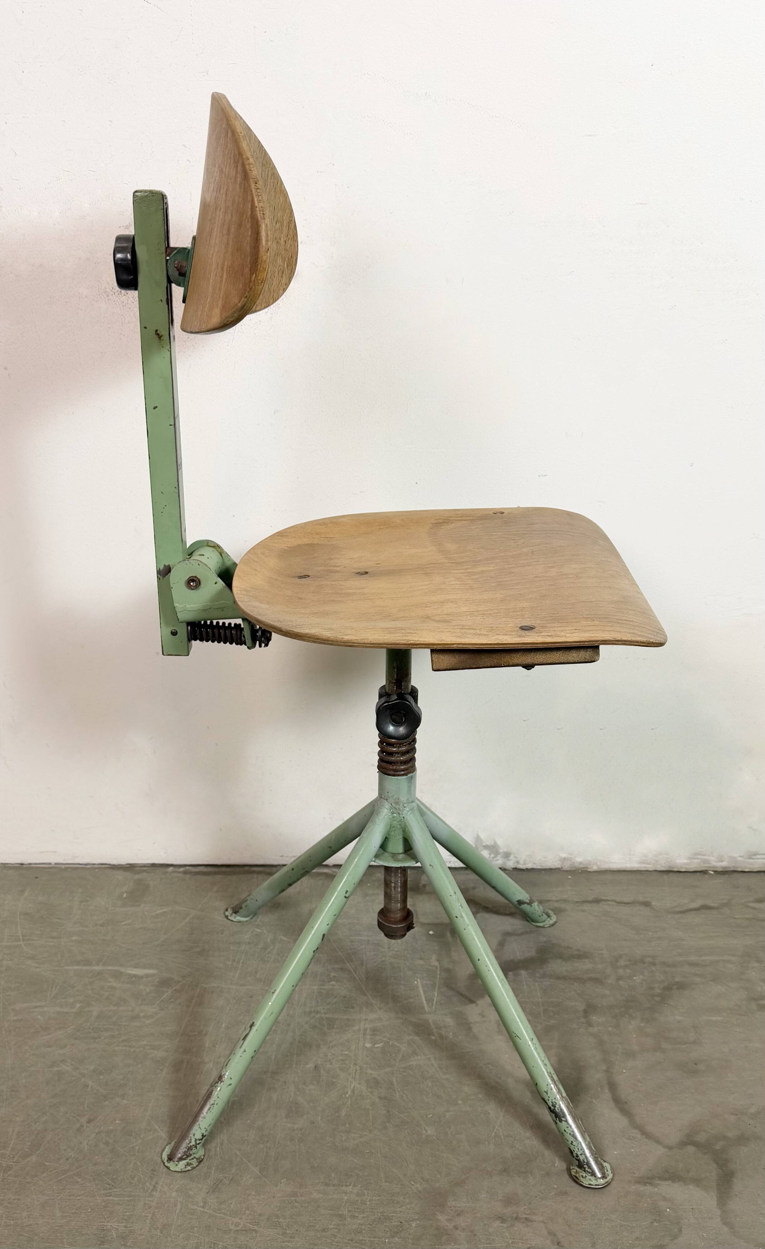 Green Industrial Workshop Chair, 1950s