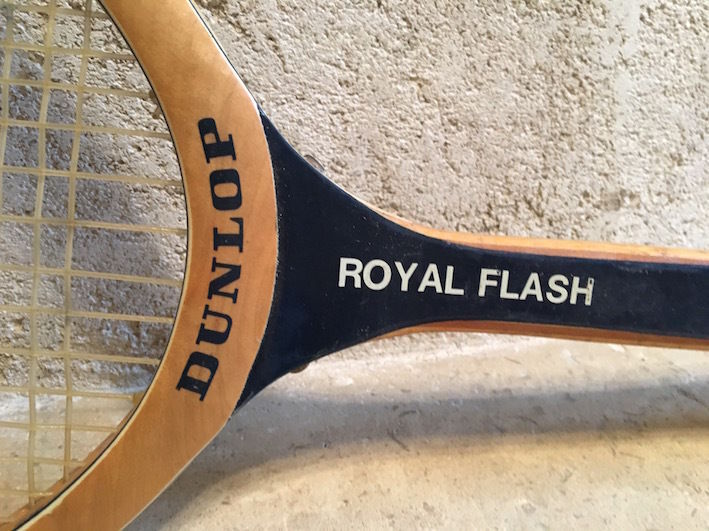Old vintage wooden tennis racket