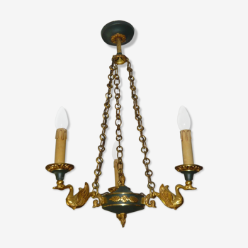 Lustre empire Lucien Gau 3 feux