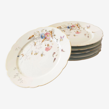 6 plates porcelain bees