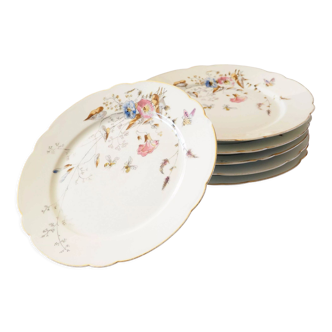 6 plates porcelain bees