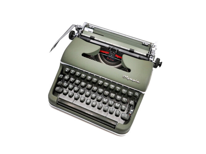 Machine à écrire Olympia SM3 De Luxe verte révisée ruban neuf 1963