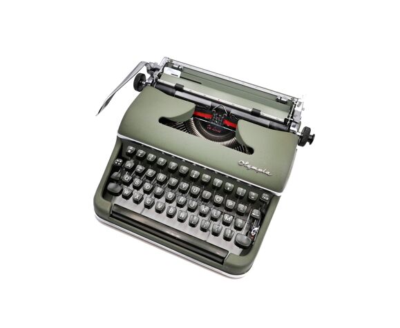 Machine à écrire Olympia SM3 De Luxe verte révisée ruban neuf 1963