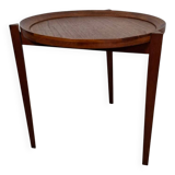 Round teak coffee table – Mid-century modern design, 1960s, Scandinavian elegance