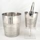 Champagne bucket and ice bucket, Luc Lanel for Christofle model Ondulation.
