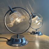 Pair mid century modern bedside lamps
