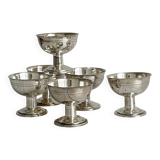 6 coupelles à dessert sur pied en métal brillant