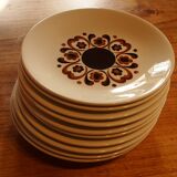 Lot of 10 vintage flat plates from the GIEN factory