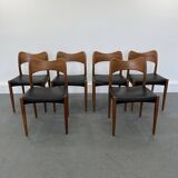Set of 6 model 71 teak dining chairs by Niels O Møller for JL Møllers 1950s