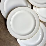 6 A. Vignaud dinner plates in gilded Limoges porcelain - Pavillon Dam