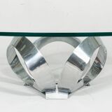 Knut Hesterberg. Space Age coffee table by Knut Hesterberg for Ronald Schmitt, diamond aluminium, 1970s, Germany.