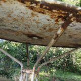 Old cast iron art-deco garden table