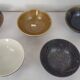 5 stoneware bowls on heels