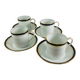 4 Cups and Saucers for Coffee Haviland Model Ambassade (blue rim)