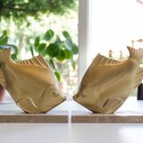 Art Deco Bookends Signed M. Font, Fish on marble base, Gold