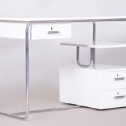 White Bauhaus writing desk made in 1930s Germany - Restored