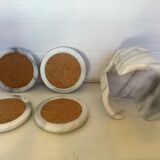 Four marble coasters with holder