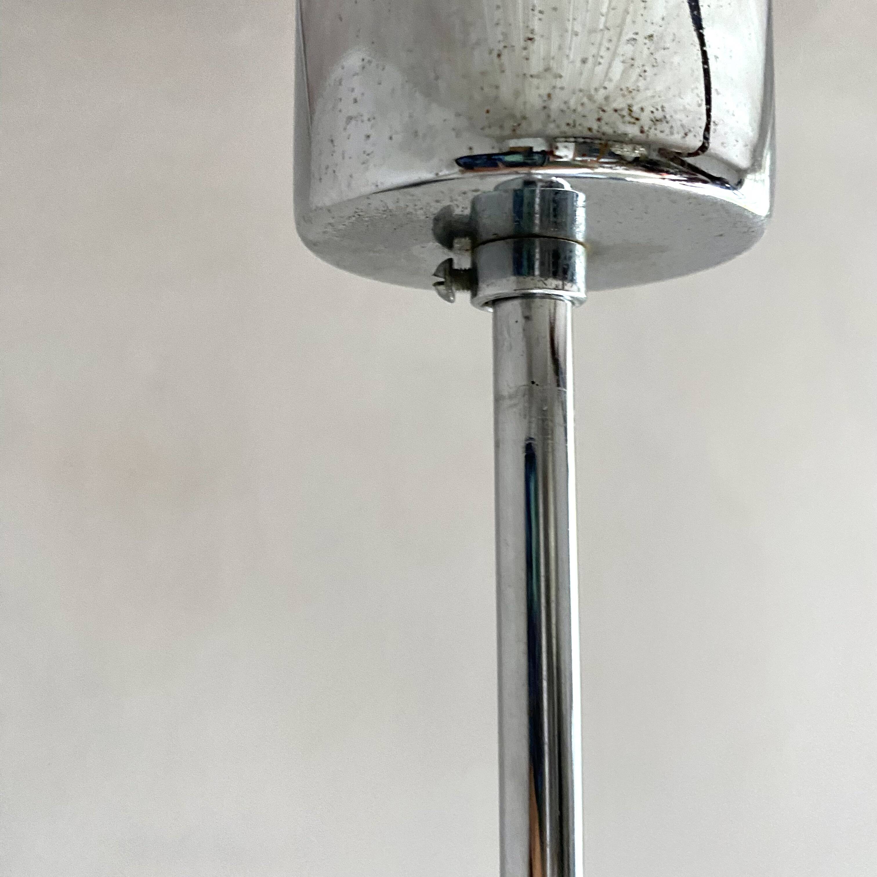 Space age glass and chrome chandelier, Italian design 1970