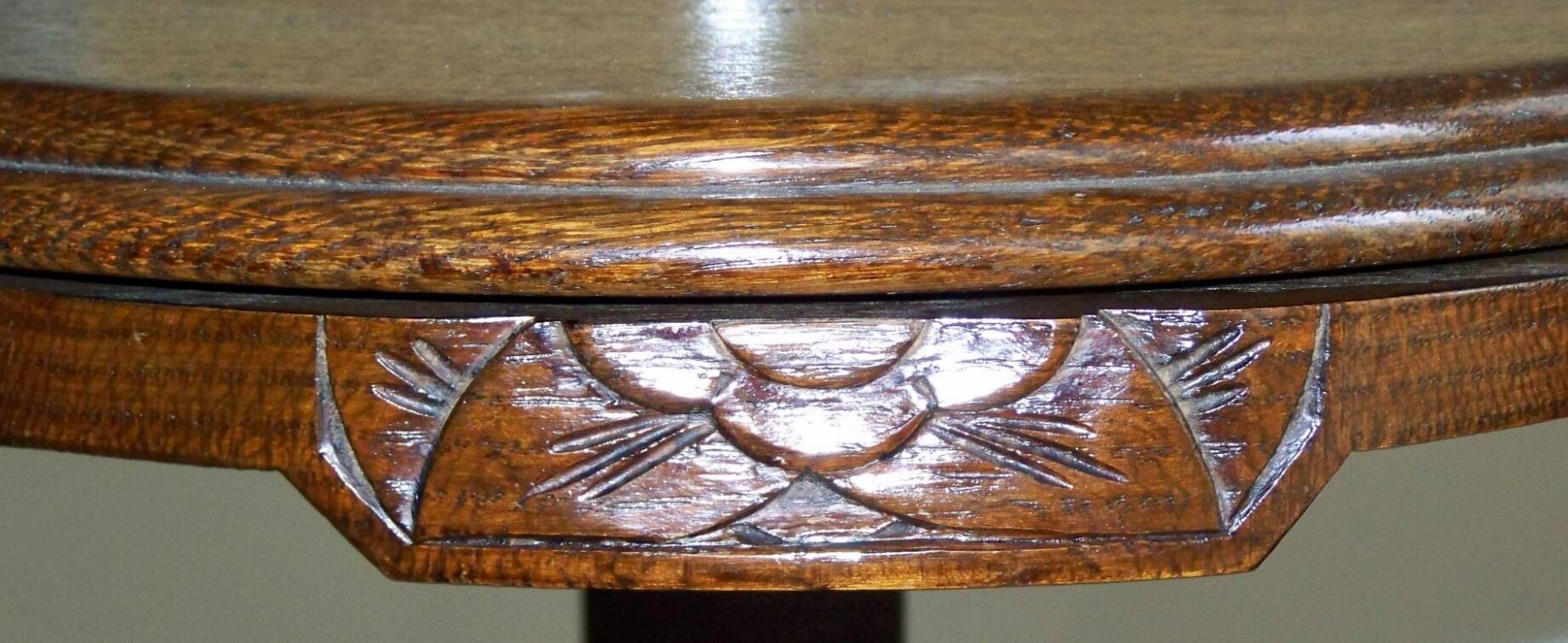 Old solid wood pedestal table