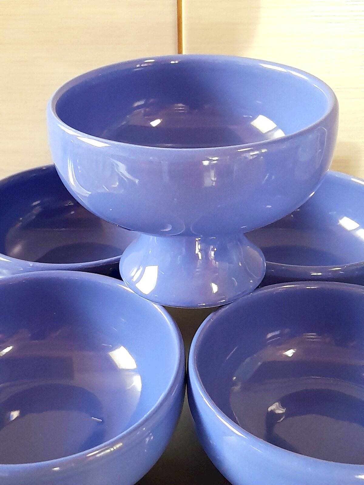 Ceramic bowls, blue dessert service
